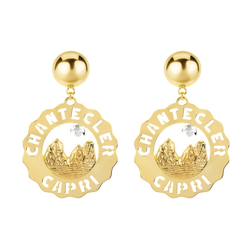 Chantecler Capri - ORECCHINI LOGO CHANTECLE ORO KT 18