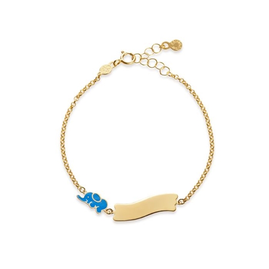 le Bebè - Bracciale fortuna con elefantino e targhetta